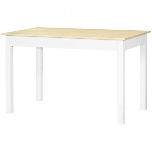 Mesa para 4-6 Personas para Comedor Cocina Salón de Melamina de Madera de Estilo Moderno 119x70x75 cm Roble y Blanco [9]