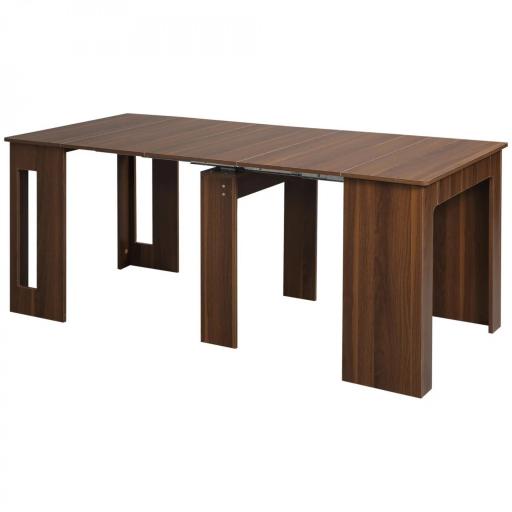 Mesa de Comedor Extensible para 4-6 Personas Mesa Auxiliar Multifuncional para Estudio Cocina 180x85x75 cm Marrón [8]