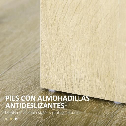 Mesa de Comedor para 4-6 Personas Rectangular de Melamina de Madera y Estilo Moderno 120x69x75 cm Roble [5]