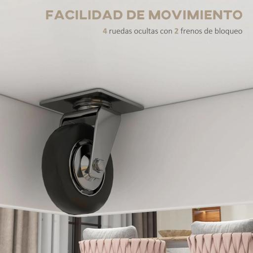 Isla de Cocina Carro de Cocina con Encimera de Madera Plegable 2 Puertas 2 Cajones Estante Ajustable y 4 Ruedas 105x60x90,5 cm Blanco [2]