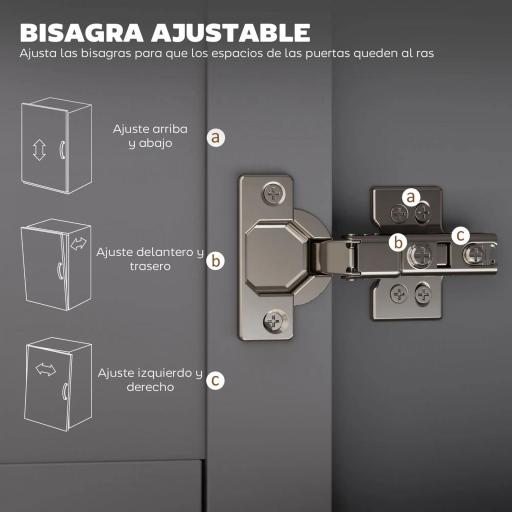 Isla de Cocina con Ruedas con Cajón Armario con Puertas Toallero y Especiero 105x36x85 cm Gris [5]