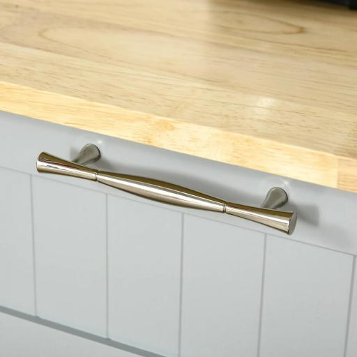 Carro de Cocina con Ruedas Isla de Cocina con 2 Cajones y Barra para Colgar para Comedor 121x46x91 cm Gris [6]