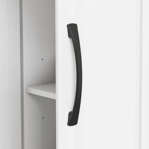 Isla de Cocina con Encimera de Madera de Caucho con Cajones Armarios y Ruedas con Freno 111x44,5x90,5 cm Blanco y Roble [7]