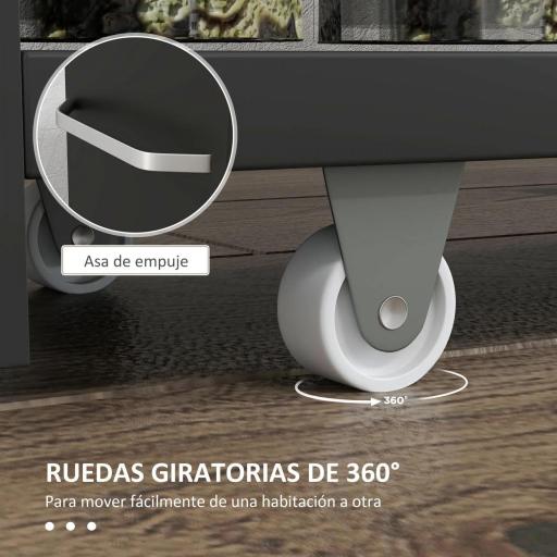 Carrito Auxiliar con Ruedas de 3 Niveles Carrito de Cocina Estrecho con 3 Estantes Tablero y Asa 48x15x80 cm Negro [3]