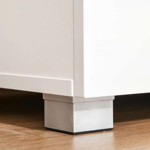 Mueble Auxiliar de Cocina Mueble para Microondas Aparador de Cocina con Cajón Estantes 3 Puertas 3 Compartimientos Diseño Anti-vuelco para Comedor 90x40x120 cm Blanco [6]