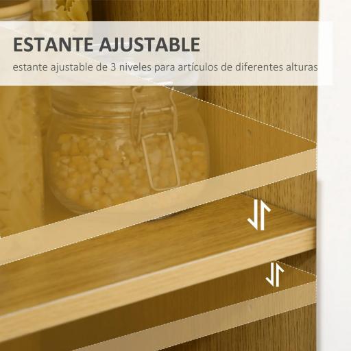 Aparador Auxiliar para Microondas Armario de Cocina Moderno con Cajón 3 Puertas y Compartimiento 90x40x98,5 cm Blanco [6]