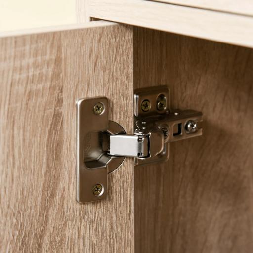 Carro de Cocina para Microondas Aparador de Almacenaje con 4 Ruedas y Frenos Cajón Estantes Abiertos Compartimento con Puerta 60x40x108 cm Roble [7]