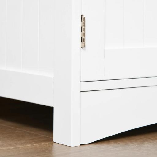 Armario de Baño con 3 Estantes Cajón y 2 Puertas Mueble de Almacenamiento de Suelo Moderno para Cocina Dormitorio Salón 60x33x122,5 cm Blanco [7]