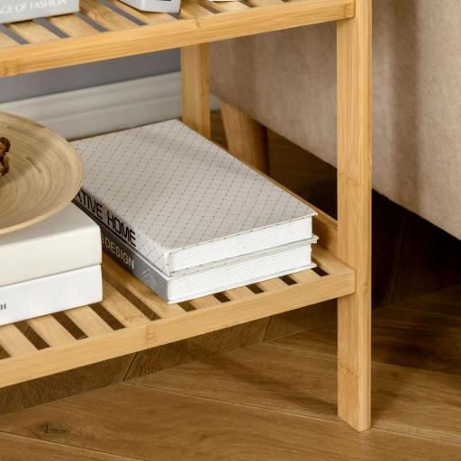 Estantería Librería de Bambú Mueble Organizador Multifuncional de 4 Niveles con Antivuelco 62x33x112 cm Natural [7]