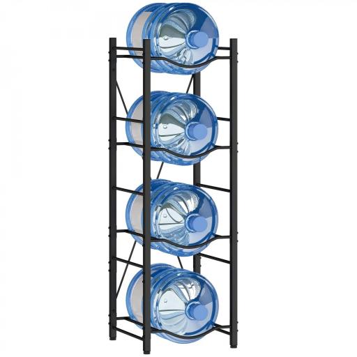 Soporte para Garrafones de Agua de 4 Niveles Estante de Almacenamiento para Botella de Agua para Cocina Comedor Negro [8]