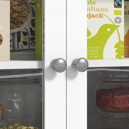 Alacena de Cocina Mueble Auxiliar de Cocina con 5 Puertas Estante Ajustable y Encimera de Microondas 100x40x180cm Blanco [7]