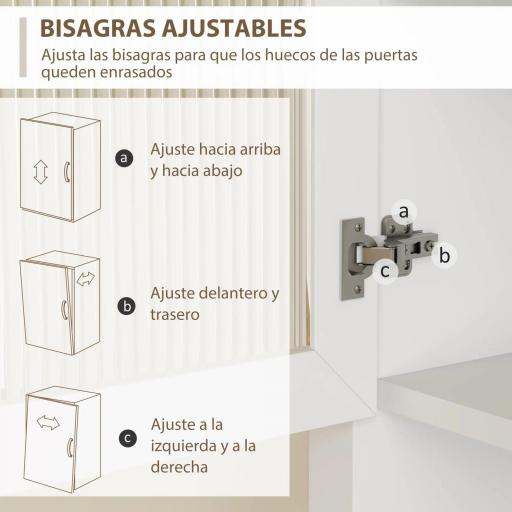 Alacena de Cocina con 1 Cajón 4 Puertas y Estantes Ajustables Carga 50 kg Mueble de Cocina 79x40x180 cm Blanco [6]