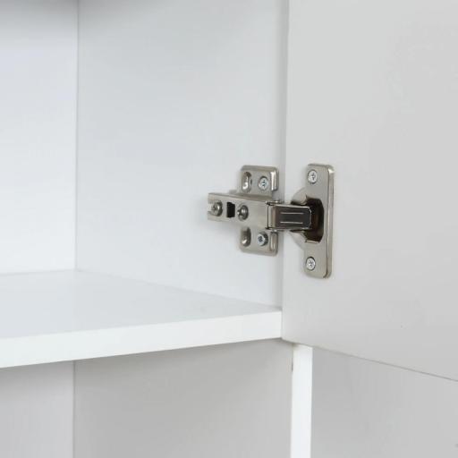 Armario Alacena de Cocina con Cajón 4 Puertas y Estantes Interiores Ajustables Mueble de Almacenaje 80x40x180 cm Blanco [7]