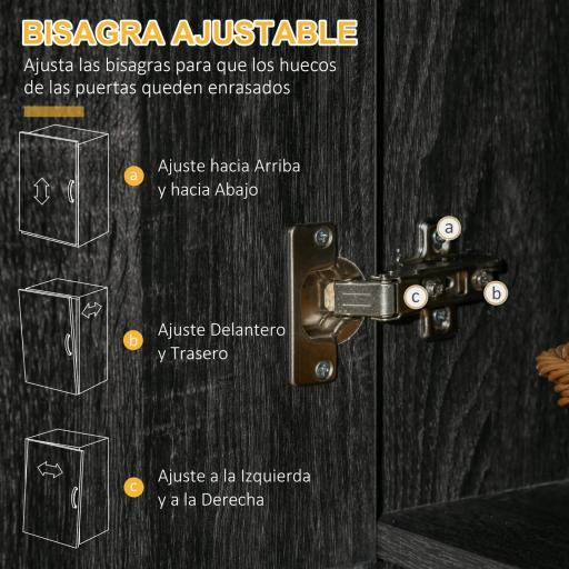 Alacena de Cocina con 1 Cajón 6 Puertas y Estantes Ajustable Estilo Moderno 101x39x180 cm Negro [2]