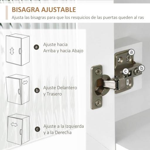 Alacena de Cocina con Estantes y Puertas de Vidrio para Pequeños Electrodomésticos y Menaje 80x37x183 cm Blanco [4]