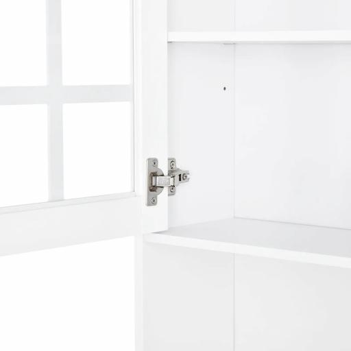 Alacena de Cocina con Estantes y Puertas de Vidrio para Pequeños Electrodomésticos y Menaje 80x37x183 cm Blanco [7]