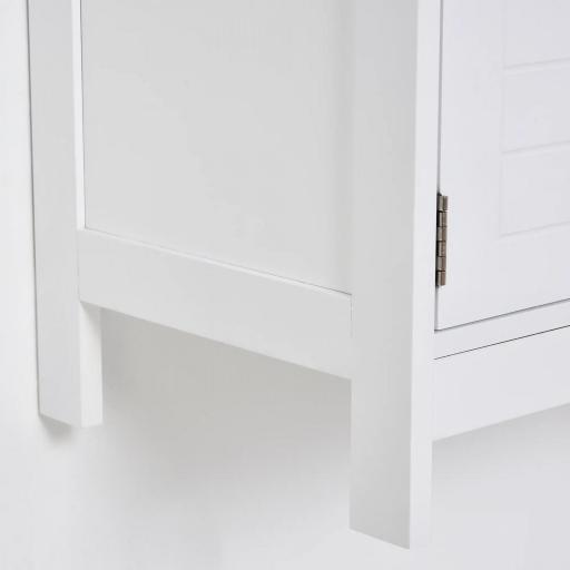 Armario para Debajo de Lavabo Gabinete de Baño con Estante 2 Puerta de Almacenamiento Dispositivo Antivuelco Resistente a la Humedad 60x30x60 cm Blanco [5]
