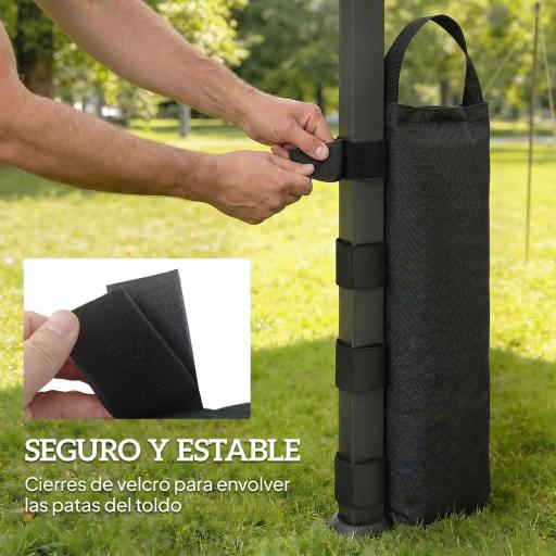 Pack de 8 Bolsas de Peso para Carpa Bolsas de Arena de Tela Oxford 600D para Patas de Toldo Sin Arena Negro [7]