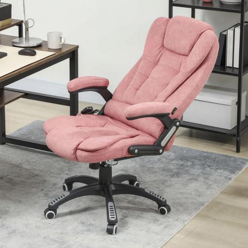 Silla Oficina con Masaje de 6 Puntos con Función Basculante con Calefacción Altura Ajustable