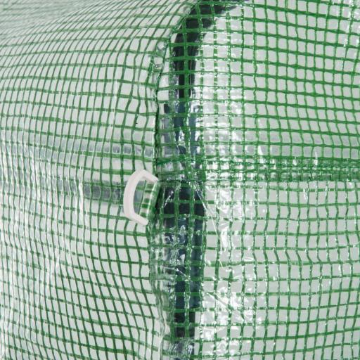 Invernadero de Túnel 4,5x3x2 m con Paredes Laterales Enrollables 6 Ventanas de Malla y Puerta Enrollable Verde [8]