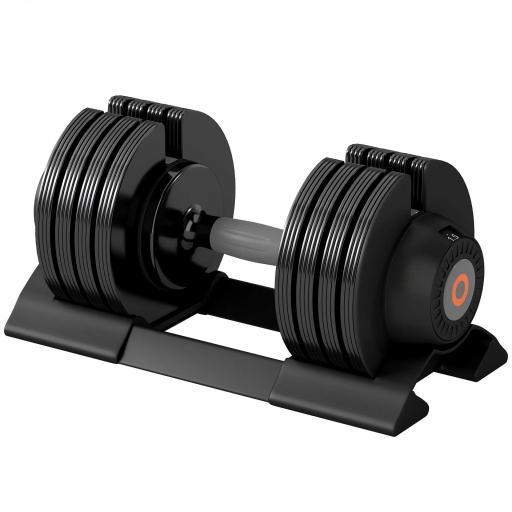 Mancuerna Ajustable 4 en 1 20 kg Ajuste Rápido de Peso con Base de Almacenaje Mango Antideslizante para Gimnasio en Casa [9]