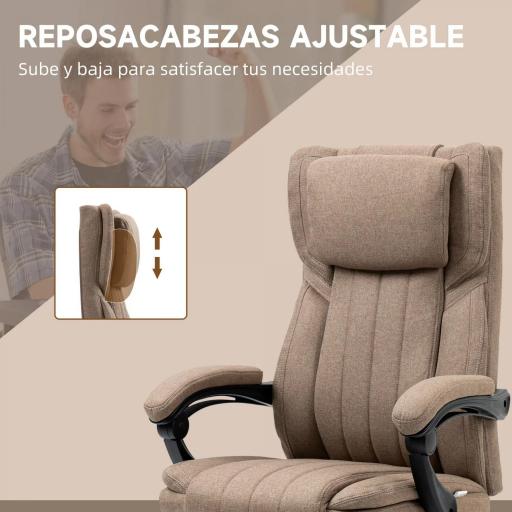 Silla de Oficina Reclinable y Giratoria con 6 Puntos de Masaje Vibratorio con Mando de Control 65x61x108-118 cm Marrón [4]