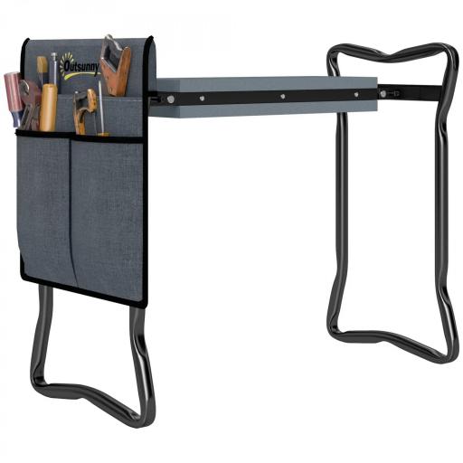 Taburete de Jardín Plegable con Almohadilla de Espuma EVA Asiento de Jardín 2 en 1 con Bolsa para Herramientas [8]