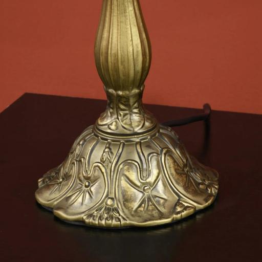 Lámpara de Mesa Estilo Clásico Hecha a Mano Lámpara de Noche de Vidrio para Dormitorio Salón Ø31x48 cm Azul [7]