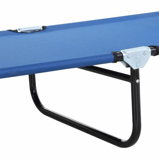 Tumbona Plegable Reclinable con Ángulo Ajustable de 5 Posiciones para Jardín Exterior Piscina Terraza Camping Carga 120 kg 188x56x28 cm Azul [5]
