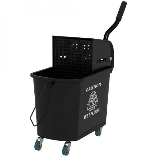 Cubo de Fregar 20L con Ruedas y Escurridor Cubo para Fregona con Separador de Agua 60x27x70,5 cm Negro [8]
