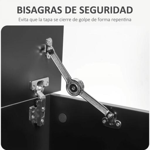 Arcón de Almacenamiento con Tapa Carga Máx. 120 kg para Dormitorio Salón 100x40x40 cm Negro [8]