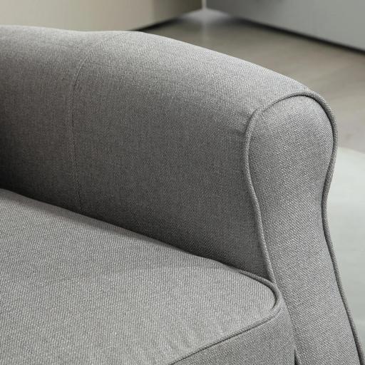 Sillón Relax Reclinable Manual Tapizado en Lino Sintético con Reposapiés Retráctil Carga 150 kg Gris [7]