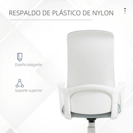 Silla de Oficina Giratoria Altura Ajustable con Reposabrazos Función de Basculante Respaldo Alto 62x56x110-119,5cm Gris [4]