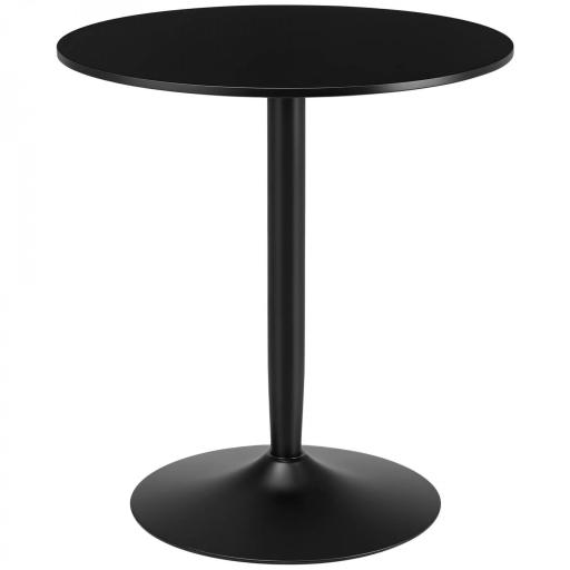 Mesa de Comedor Redonda Mesa de Cocina para 2 Personas con Base de Acero y Almohadillas Antideslizantes Ø70x75 cm Negro [7]