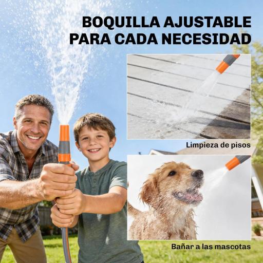 Carrete de Manguera Retráctil 30+2 m con Boquilla de 2 Modos Bloqueo Automático y Retracción Controlada Soporte Naranja [4]