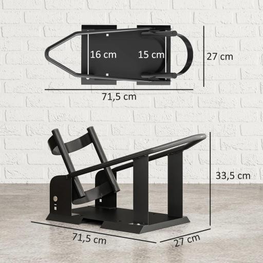 Soporte para Rueda Delantera de Motocicleta Carga 816,5 kg Robusta con Altura Ajustable para Ruedas Ø38,1-53,34 cm Negro [1]
