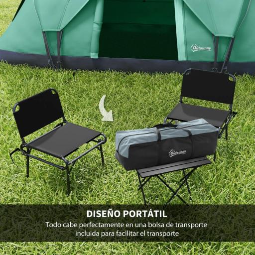 Tienda de Acampada para 5-6 Personas Impermeable 3000mm+ con Bolsa de Transporte y Gancho 455x220x180 cm Verde [3]