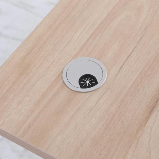 Escritorio de Pie 120x60x72-117 cm con Altura Ajustable Manual con Manivela Mesa para Ordenador para Oficina Estudio Salón Estilo Racing Carga 150 kg Natural [6]