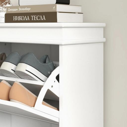 Zapatero Estrecho con 2 Puertas Abatibles y Estantes Ajustables para 10 Pares de Zapatos para Recibidor 54x24x82,5 cm [7]