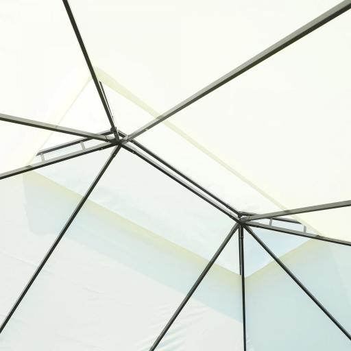 Cenador de Jardín 4x3m Pabellón de Jardín Gazebo con Doble Techo Estructura de Aluminio UPF50+ para Exterior Crema [6]