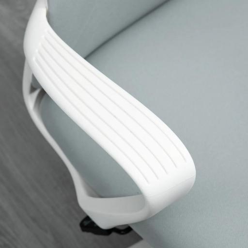 Silla de Oficina Giratoria Altura Ajustable con Reposabrazos Función de Basculante Respaldo Alto 62x56x110-119,5cm Gris [7]