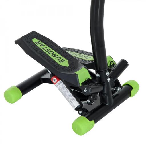 Máquina de Step Stepper Fitness con Manillar Pantalla LCD Cintas y Pedales Antideslizantes 40x40x118cm Negro [7]
