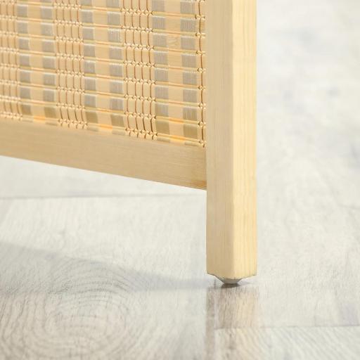 Biombo Separador de Ambientes Plegable de 4 Paneles con 2 Estantes Extraíbles para Dormitorio 180x180 cm Natural [6]