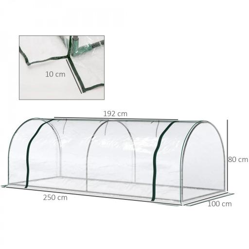 Invernadero de Exterior 200x100x80 cm Invernadero de Jardín Tipo Túnel con Marco de Acero y Cubierta de PVC Invernadero Pequeño para Cultivo de Plantas Tomates Transparente [1]