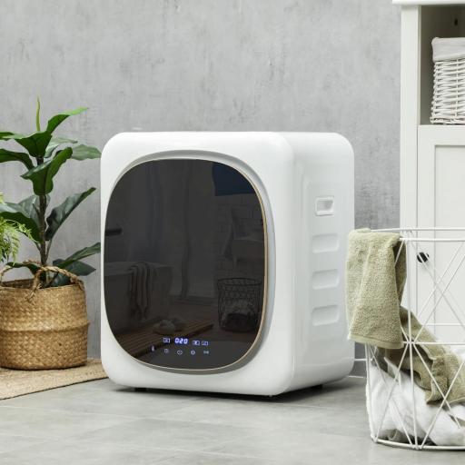 Secadora de Evacuación 2,5 kg 800W con Pantalla Táctil Control de Tiempo y Temperatura Función Antiarrugas Blanco [7]