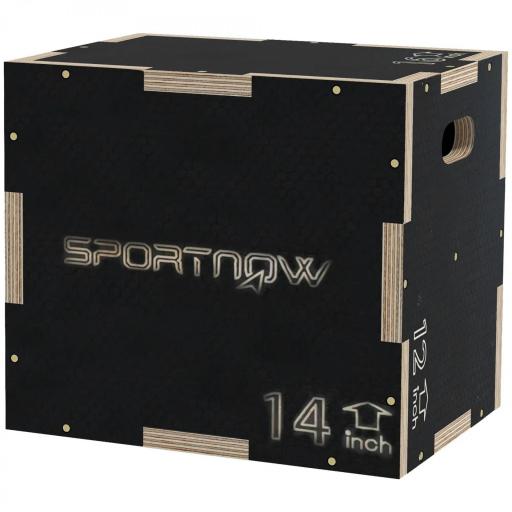 Cajón de Salto Pliométrico de Madera con Mangos Huecos Carga 120 kg para Casa Oficina Gimnasia 40,5x35,5x30,5 cm Negro [8]