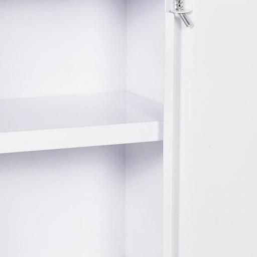 Botiquín de Pared Armario de Medicinas de Acero Armario con 3 Estantes y 2 Llaves para Baño 40x15x53,5 cm Blanco [3]