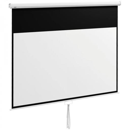 Pantalla de Proyección Manual Portátil 100 Pulgadas Formato 16:9 con Altura Ajustable 221x124 cm Blanco [9]
