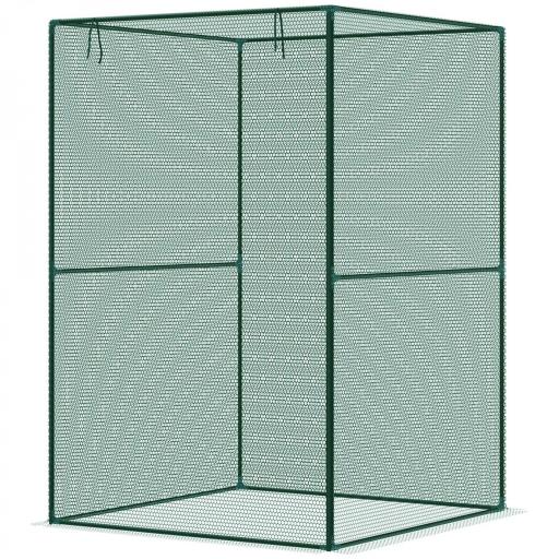 Jaula de Cultivo para Plantas 120x120x180 cm con Puerta Enrollable y Marco de Acero para Jardín Terraza Color Verde [8]