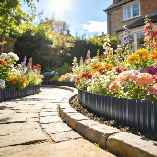 Valla de Jardín Metálica 650x20 cm de Acero Galvanizado Resistente para Huerto Patio Terraza Césped Gris Oscuro